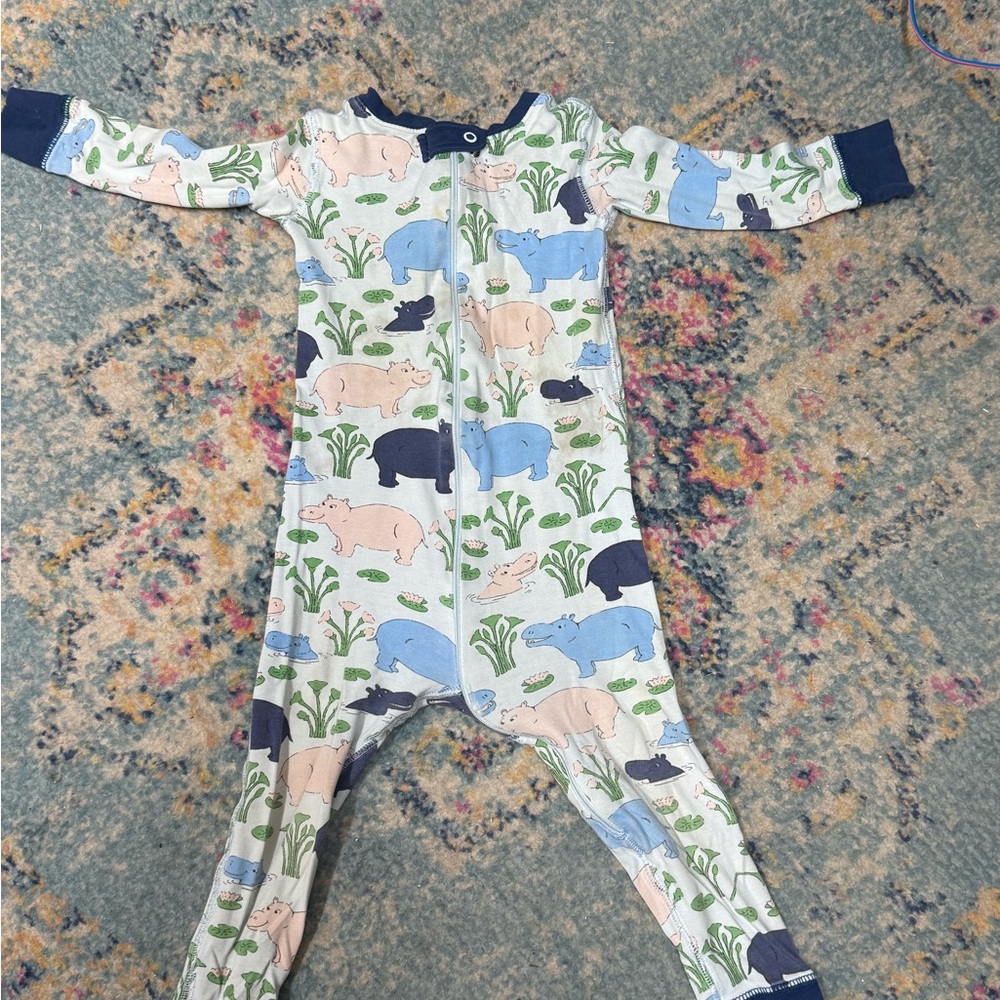 Hippo Print Kids One Piece